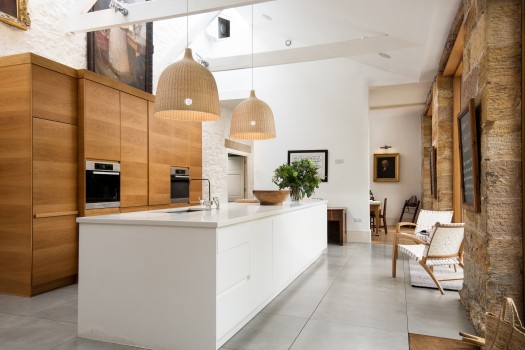 large self catering kitchen in The Stables accommodation at Brinkburn