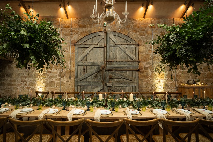 wreath making workshop in the barn at Brinkburn Northumberland