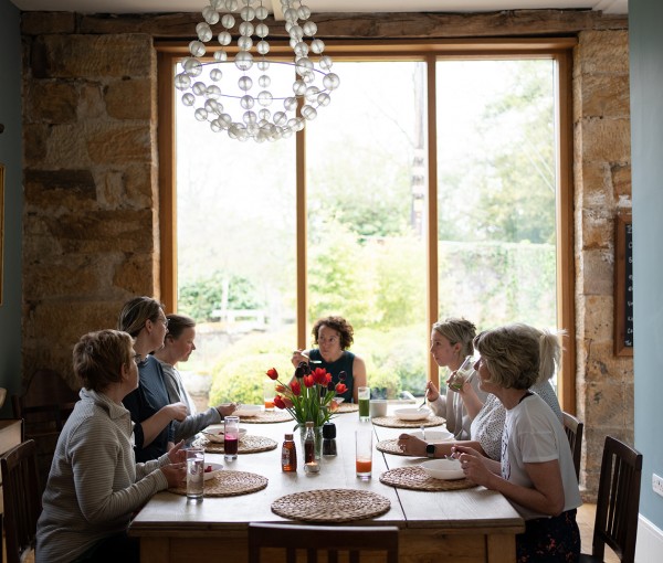 yoga retreat dining at Brinkburn Northumberland