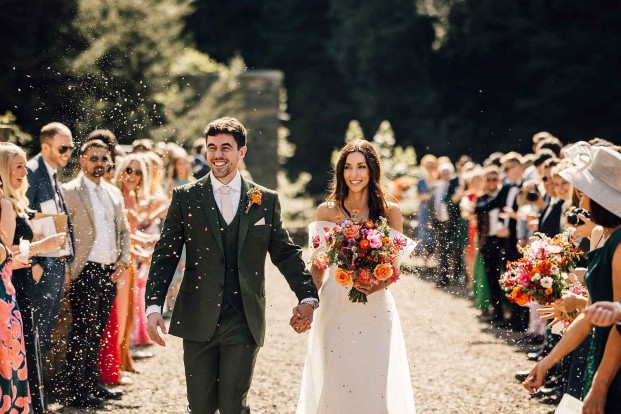 A couple kissing in Brinkburn Priory